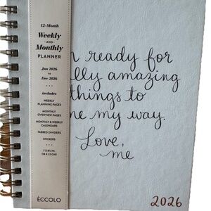 2026 Planners, Eccolo Spiral Agenda Planner, Weekly & Monthly Pages, 12 Months